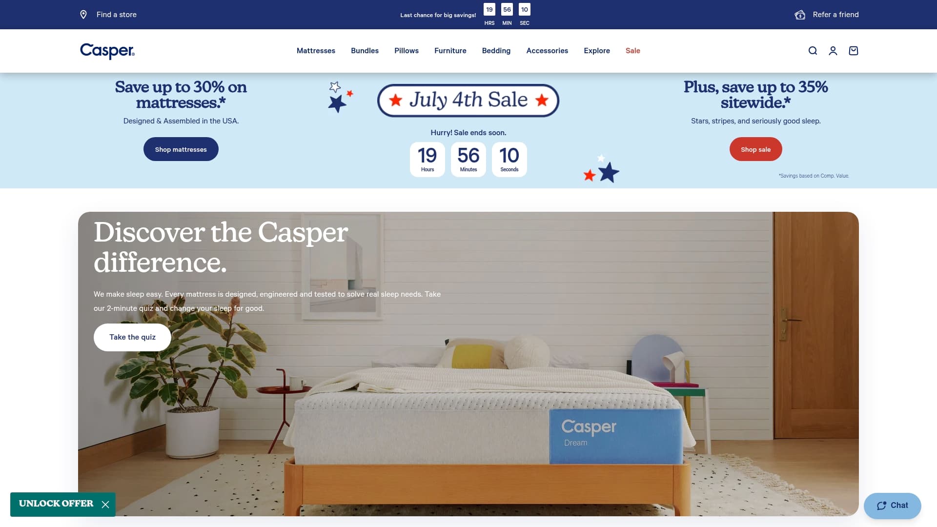 Casper sponsor landing page advertised on Small Town Murder