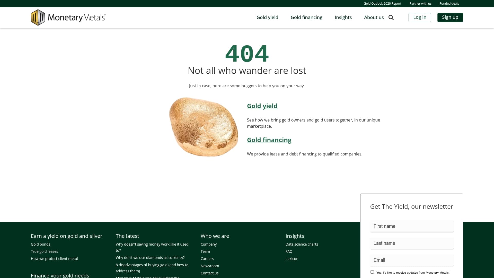 Monetary Metals sponsor landing page advertised on TRIGGERnometry