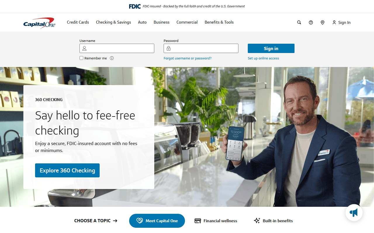 Capital One Saver Card sponsor landing page advertised on History Daily