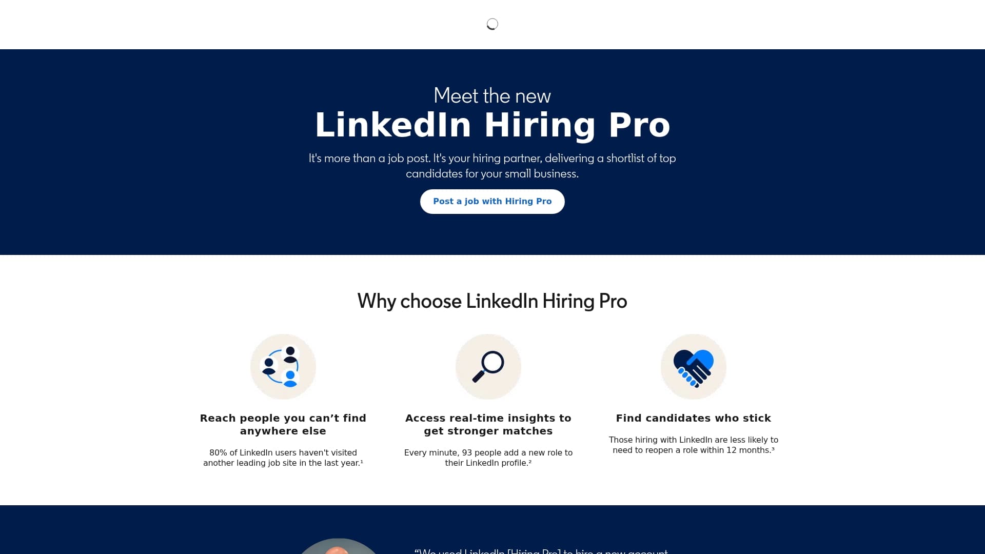 LinkedIn sponsor landing page advertised on The Prof G Pod with Scott Galloway