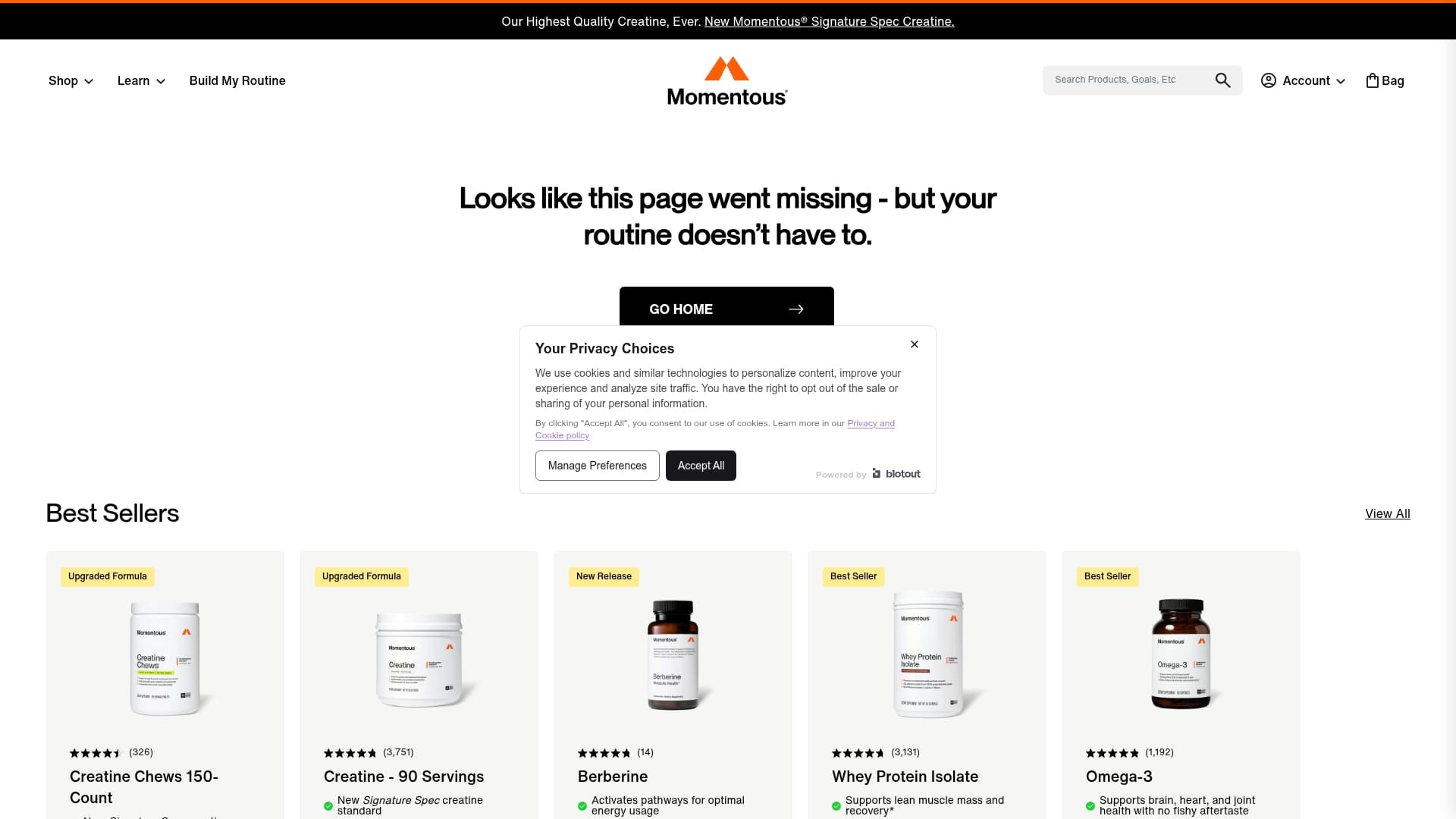 Momentus sponsor landing page advertised on Extend Podcast with Darshan Shah, MD