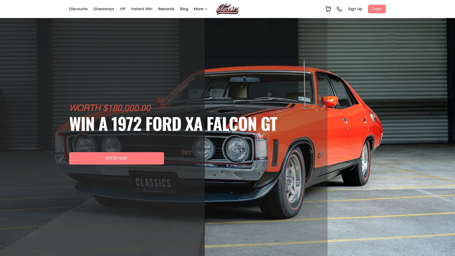 Classics for a Cause sponsor landing page advertised on Whateley