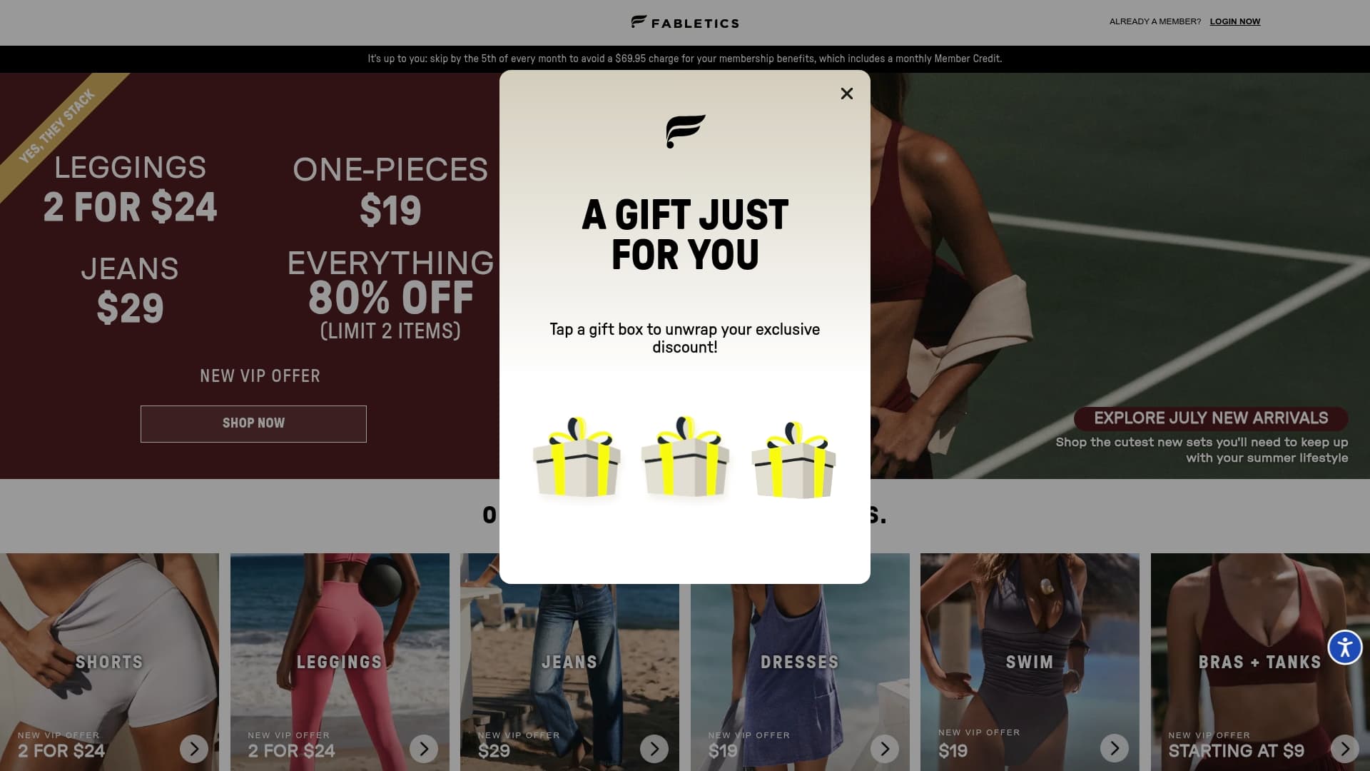 Fabletics sponsor landing page advertised on The Telepathy Tapes
