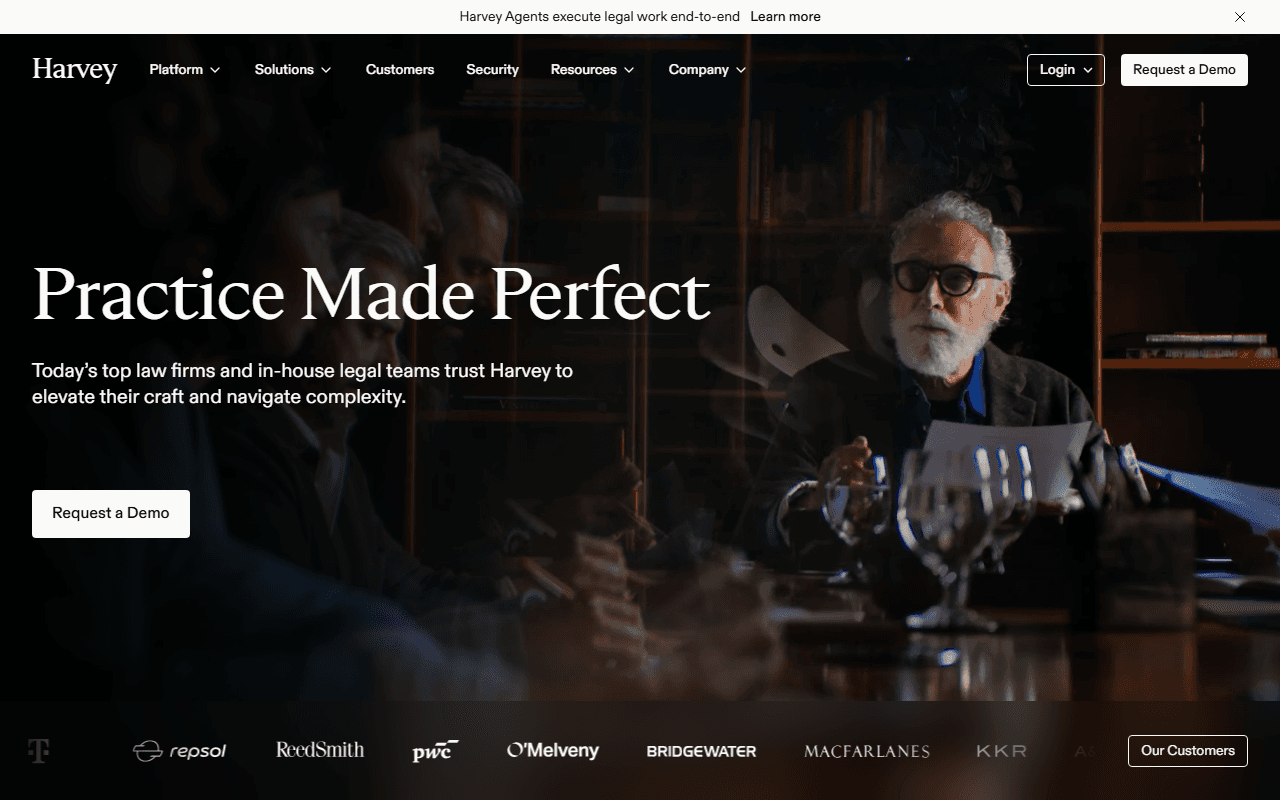 Harvey sponsor landing page advertised on The Journal.
