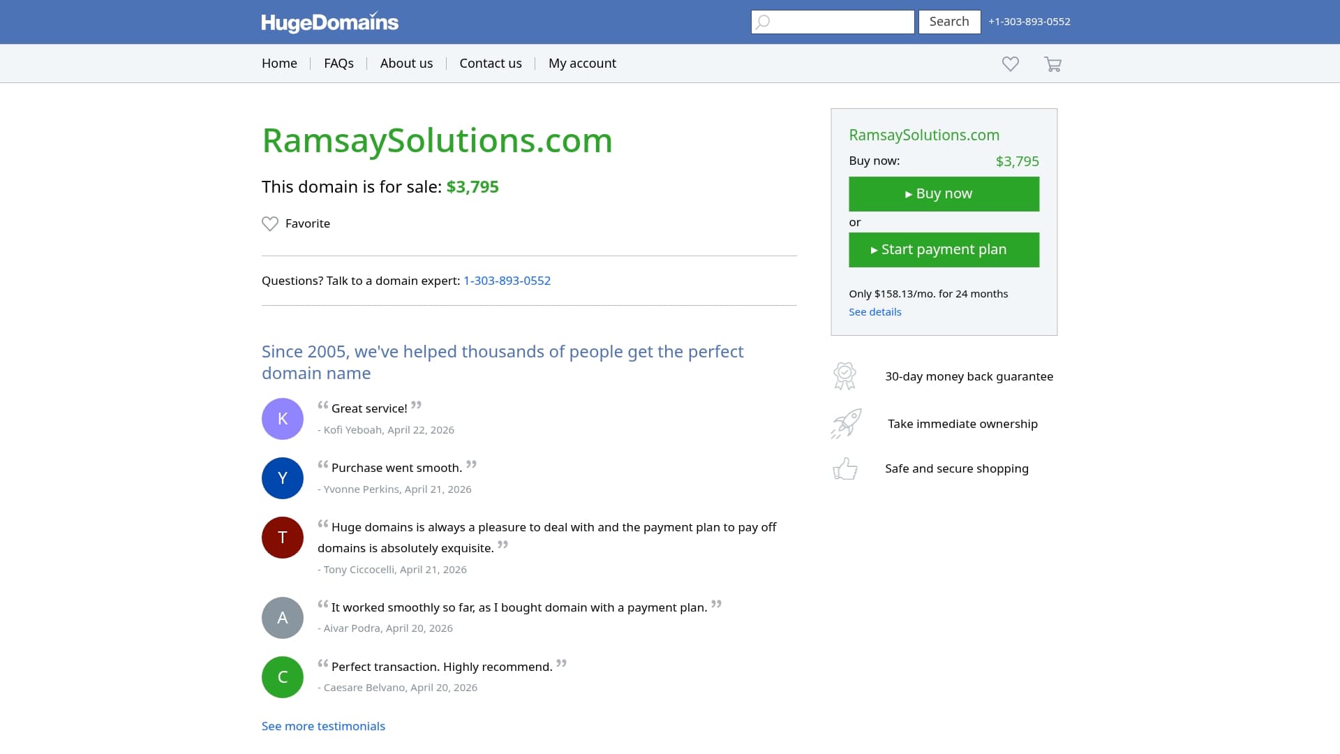 Ramsey Solutions Goal Planner sponsor landing page advertised on The Ramsey Show