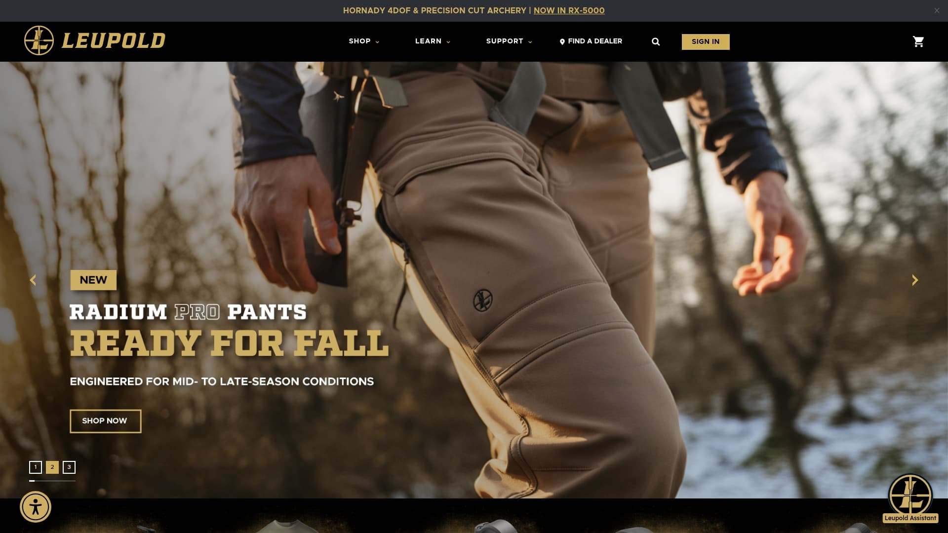 Leupold sponsor landing page advertised on Gun Talk