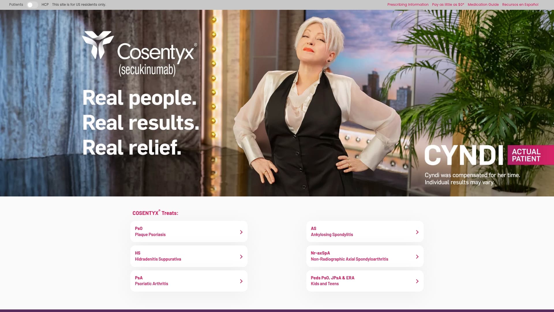 Cosentyx sponsor landing page advertised on Mojo In The Morning