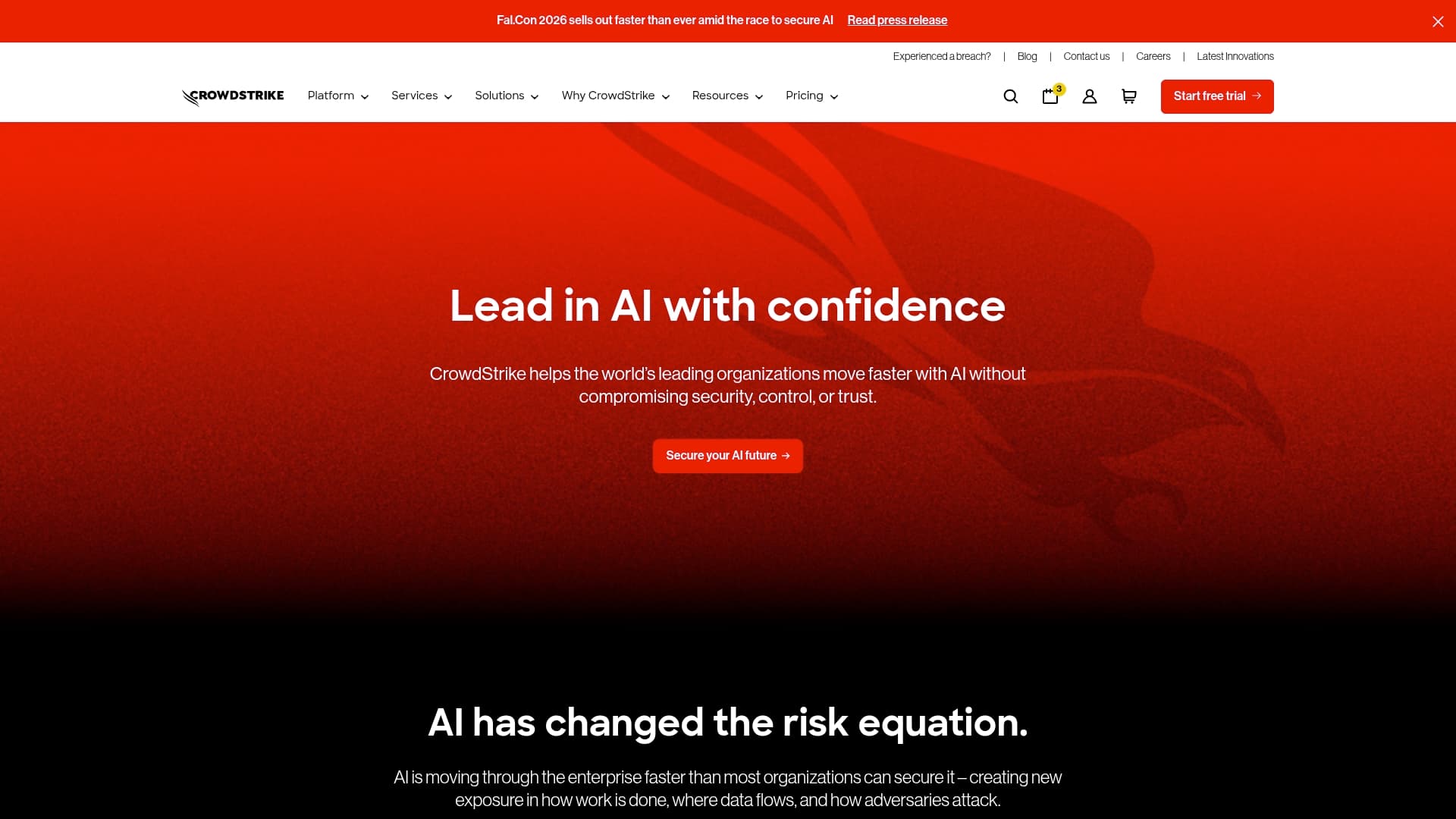 CrowdStrike sponsor landing page advertised on Hard Fork