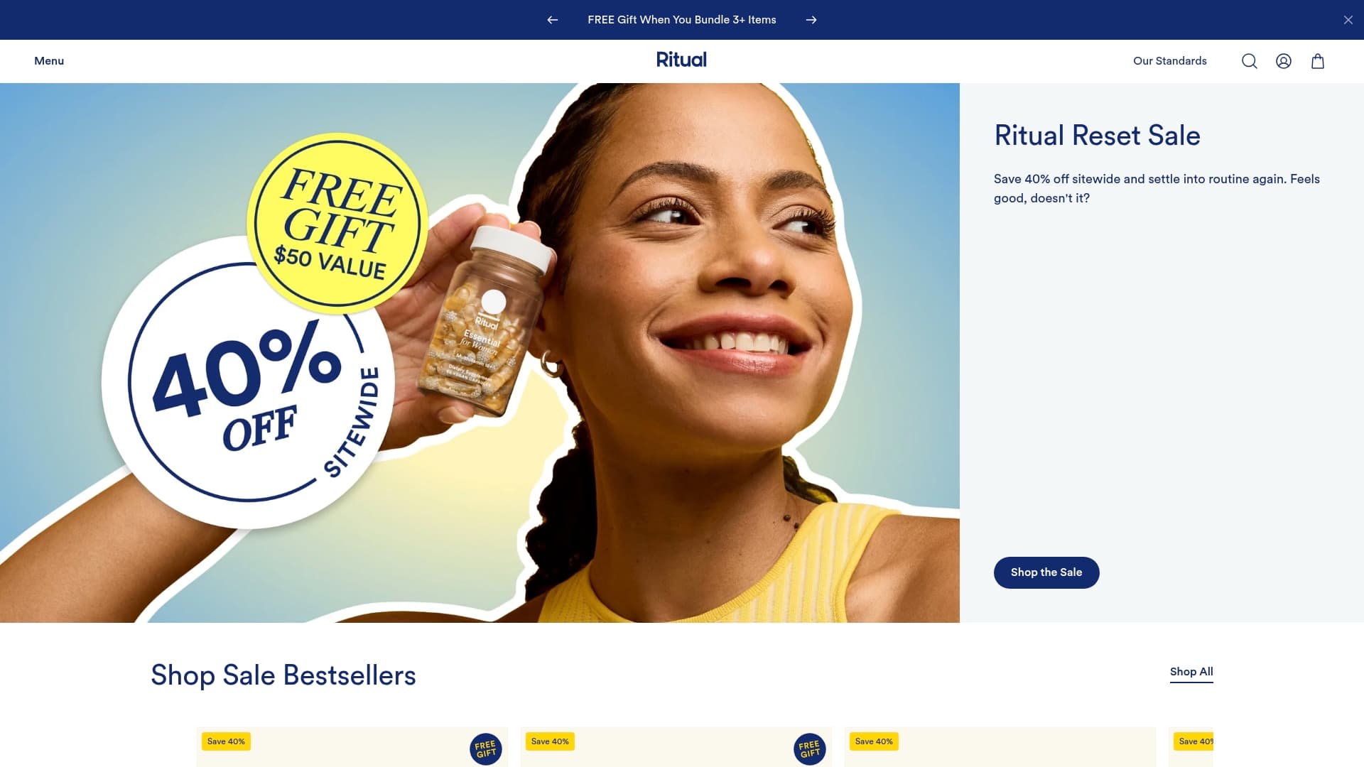 Ritual sponsor landing page advertised on The Besties