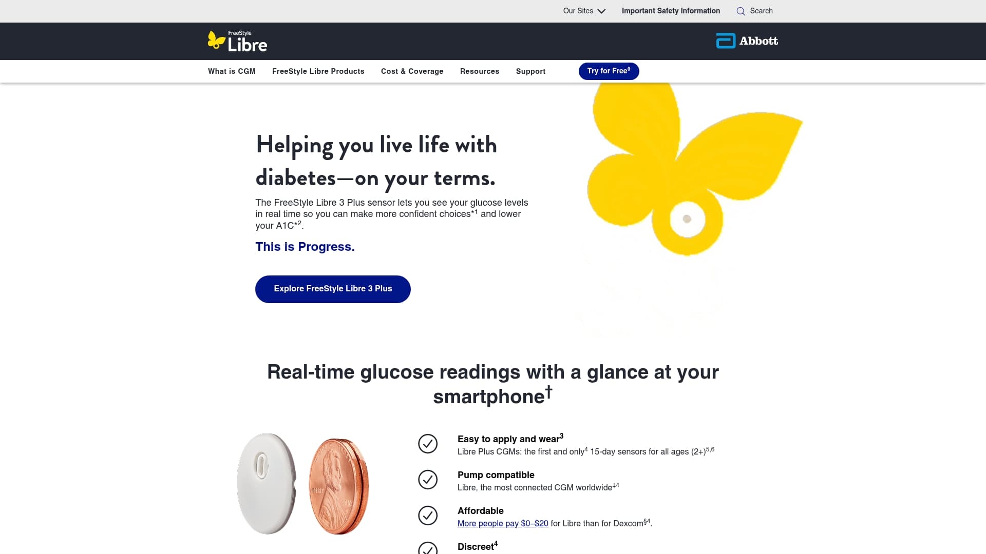 Freestyle Libre sponsor landing page advertised on The News Agents