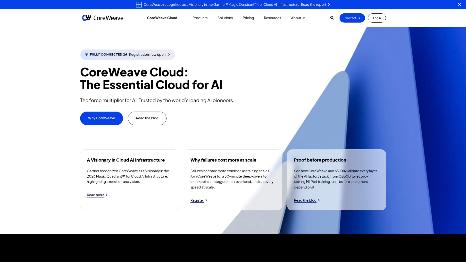 CoreWeave sponsor landing page advertised on Pivot