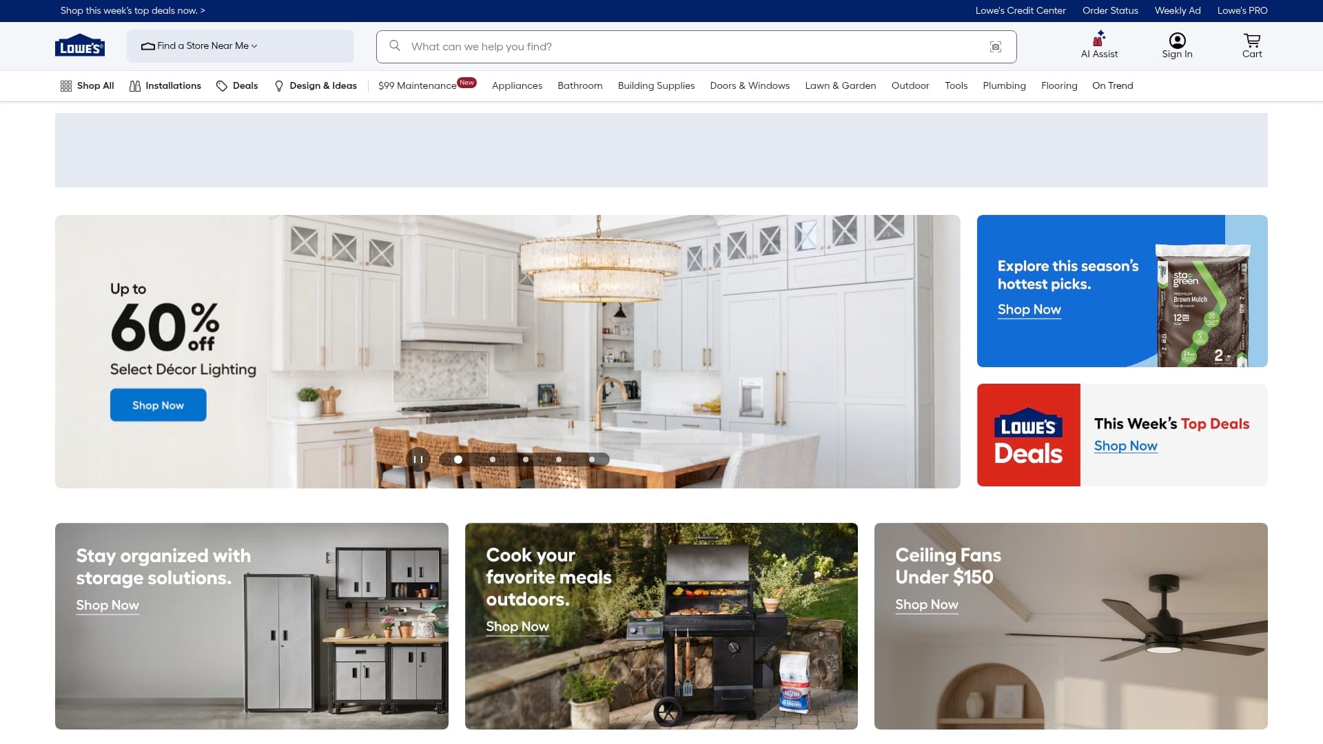 Lowe's sponsor landing page advertised on Motivation Daily by Motiversity