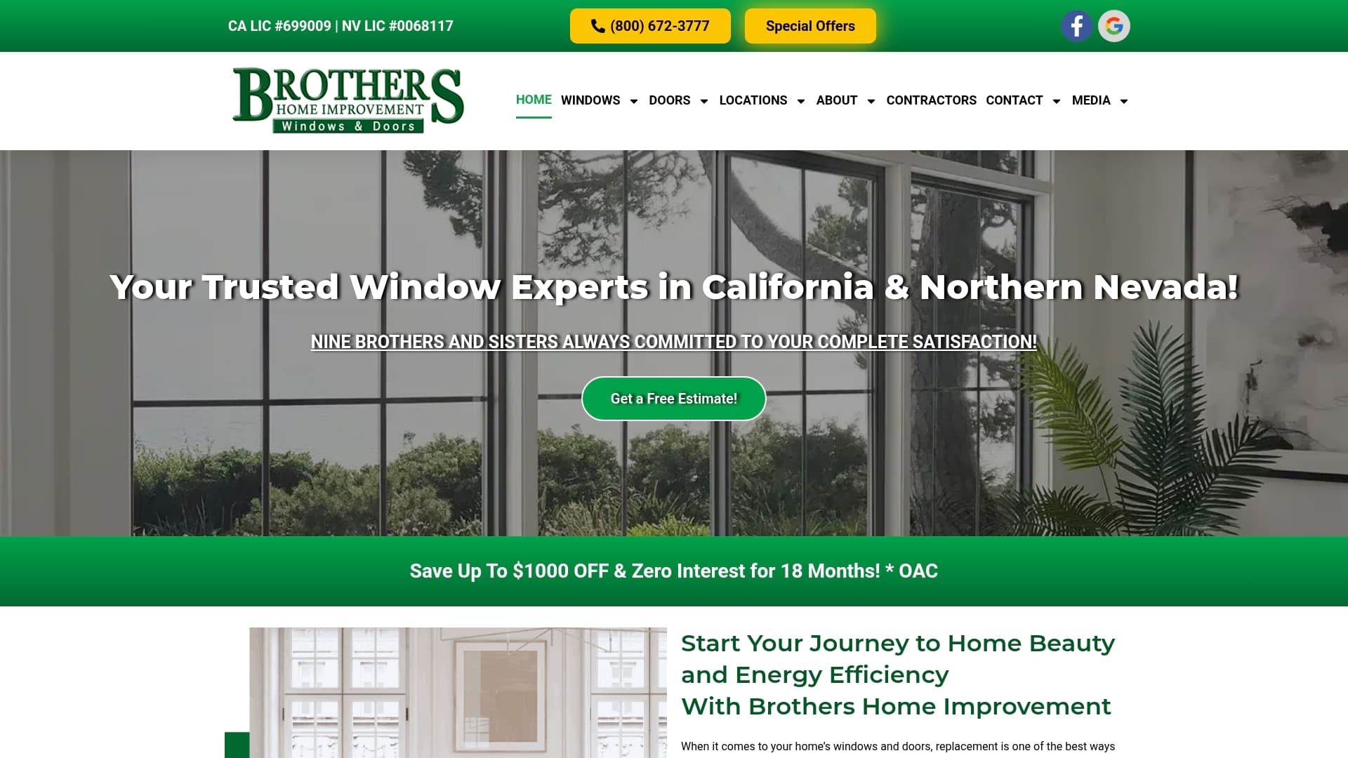 Brothers Windows sponsor landing page advertised on Armstrong & Getty On Demand