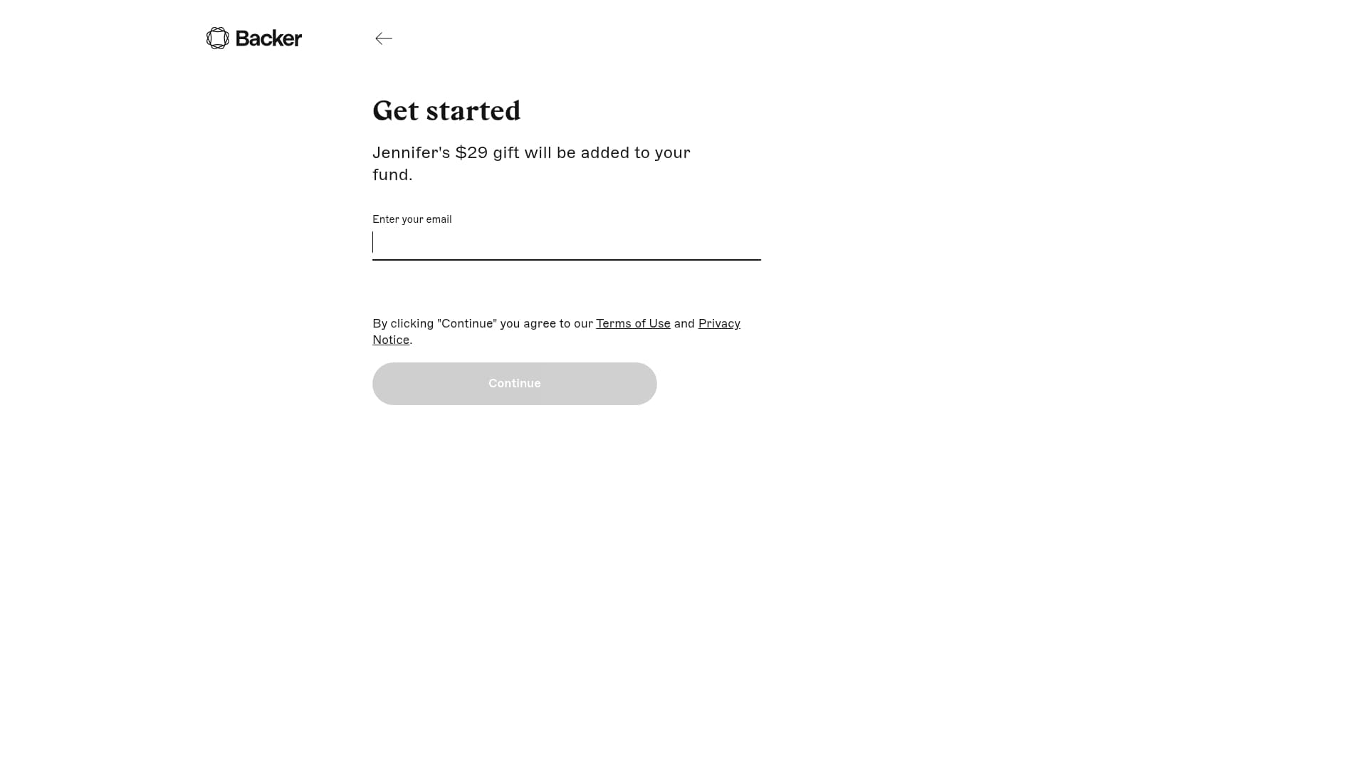 Backer sponsor landing page advertised on Frugal Friends Podcast