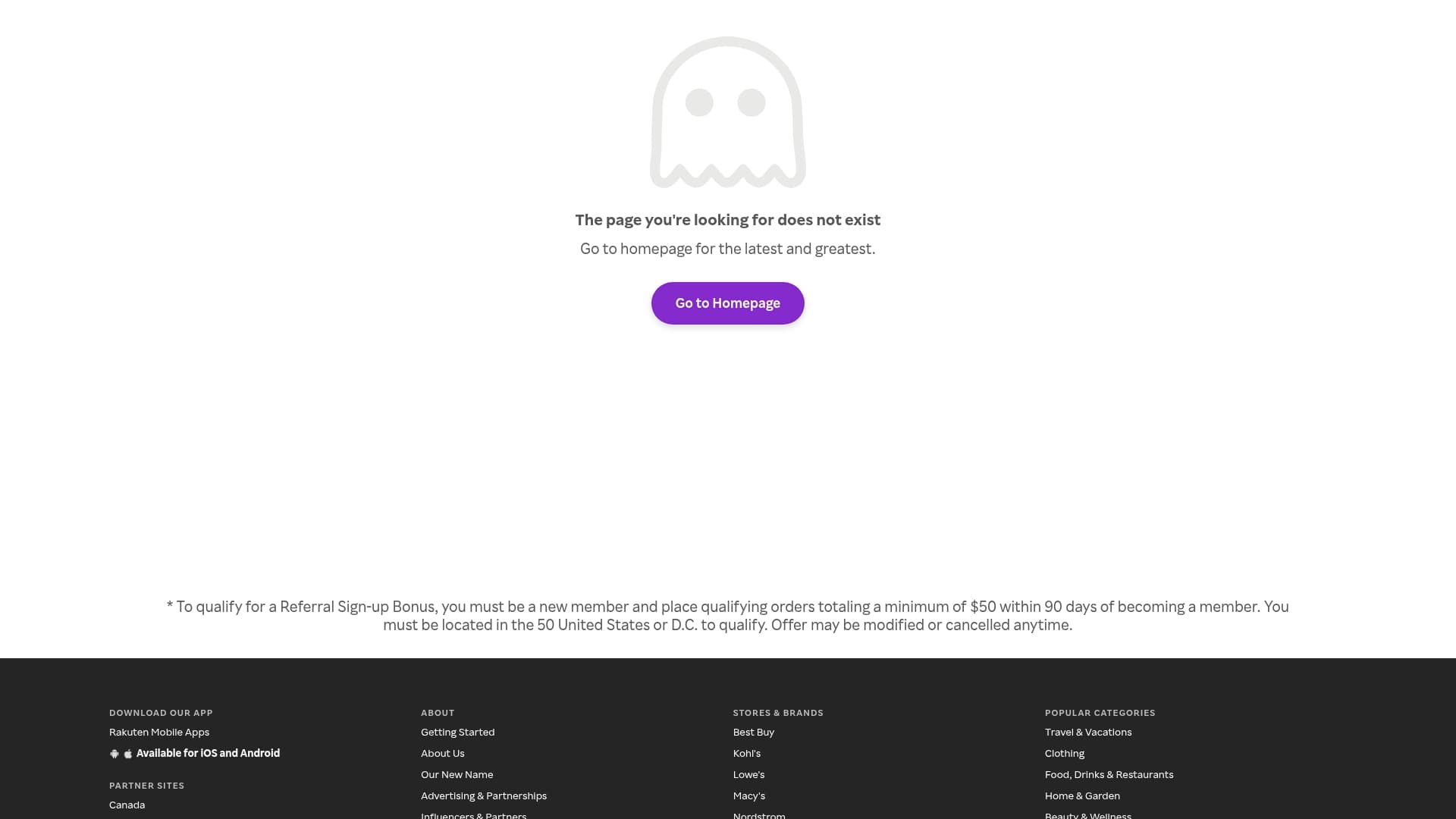 Rakuten sponsor landing page advertised on Frugal Friends Podcast