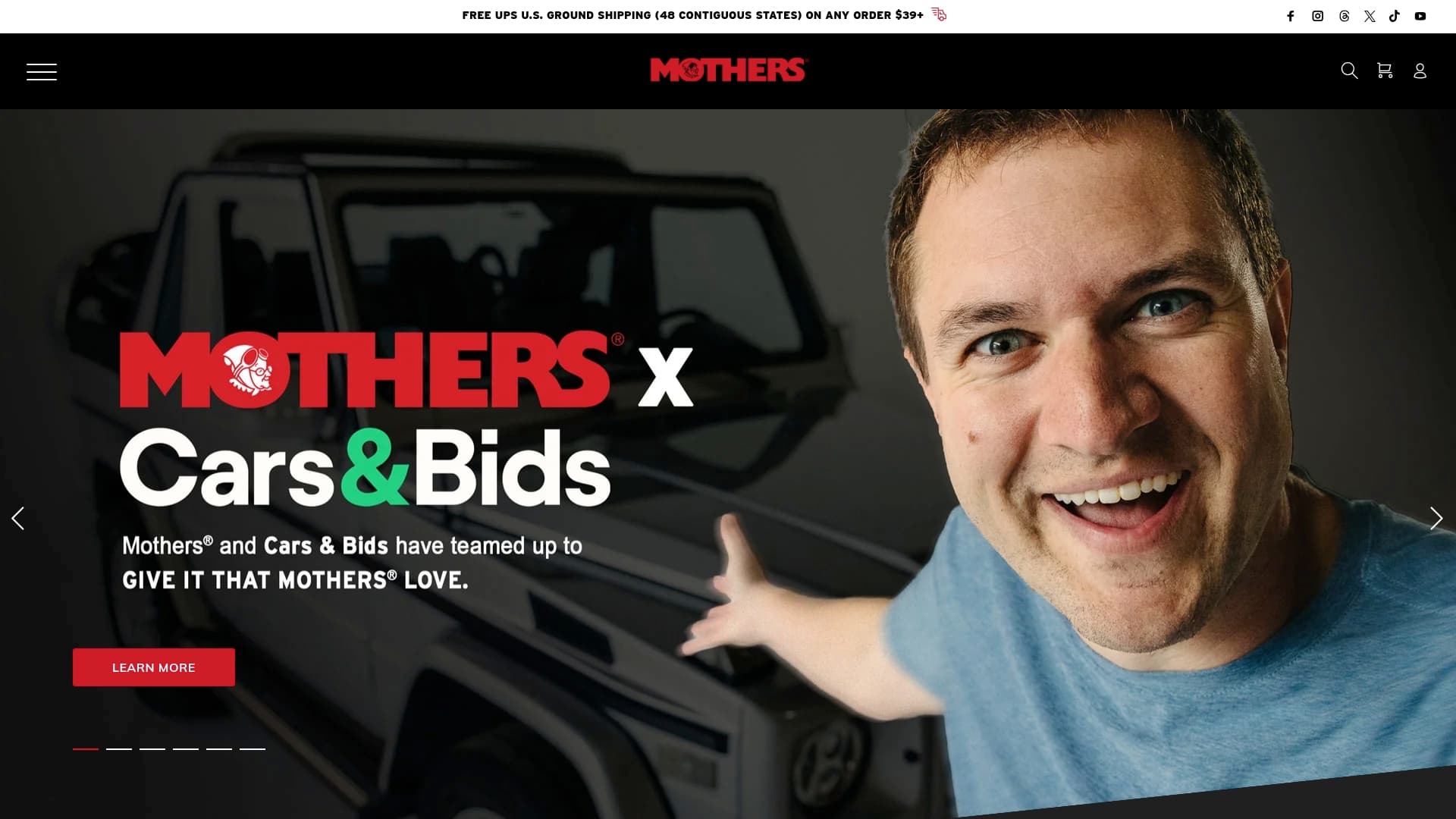 Mothers sponsor landing page advertised on THIS CAR POD! With Doug DeMuro & Friends!