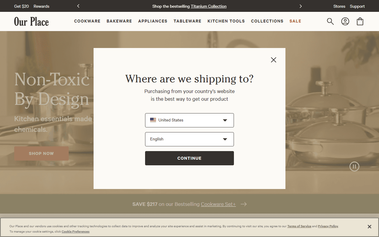 Our Place sponsor landing page advertised on The Jefferson Fisher Podcast