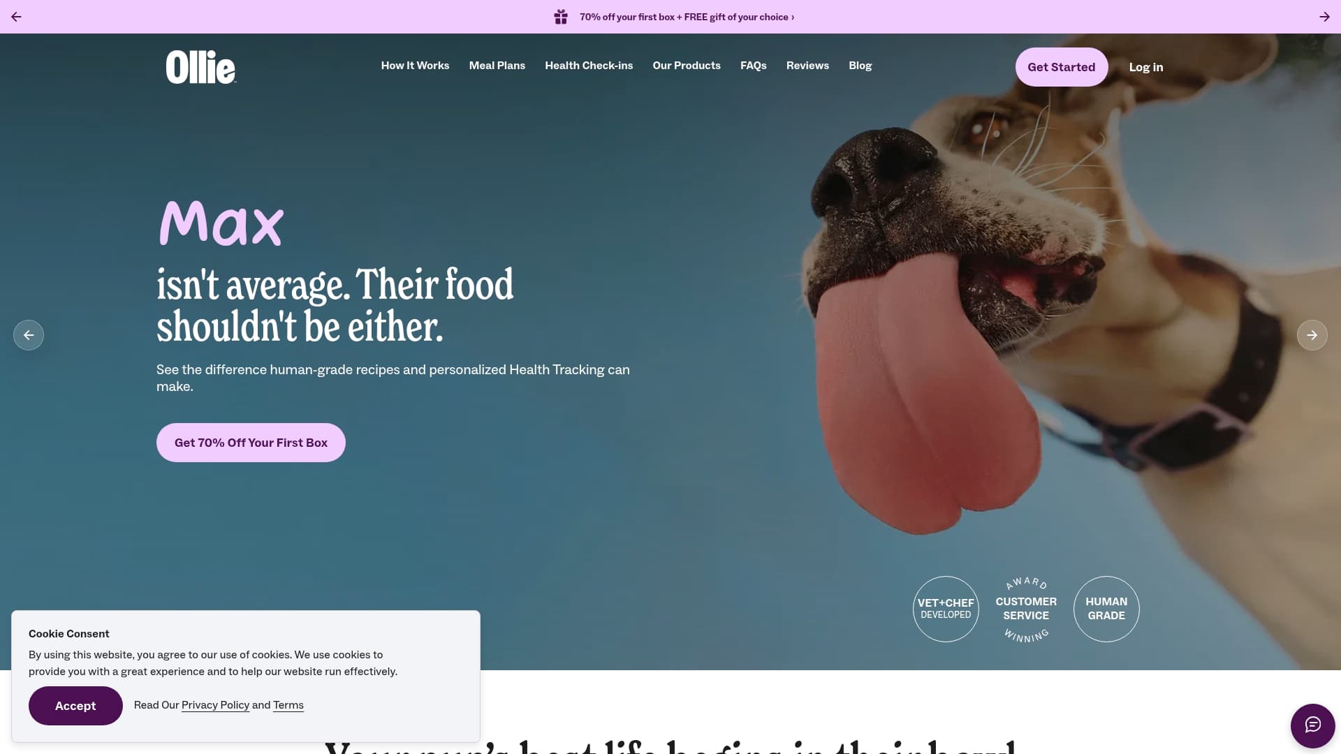 Ollie sponsor landing page advertised on Just Alex