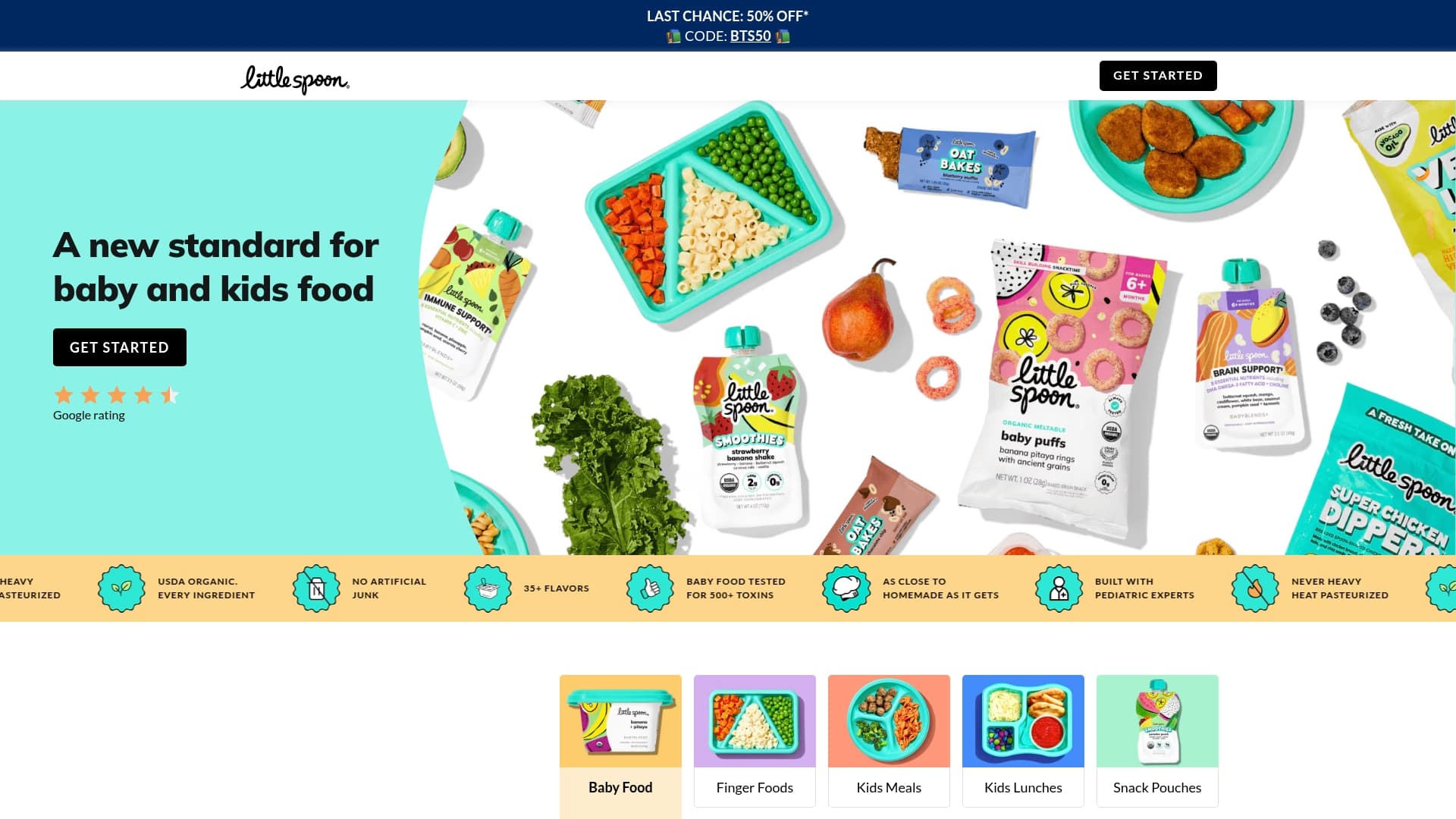 Little Spoon sponsor landing page advertised on Just Alex