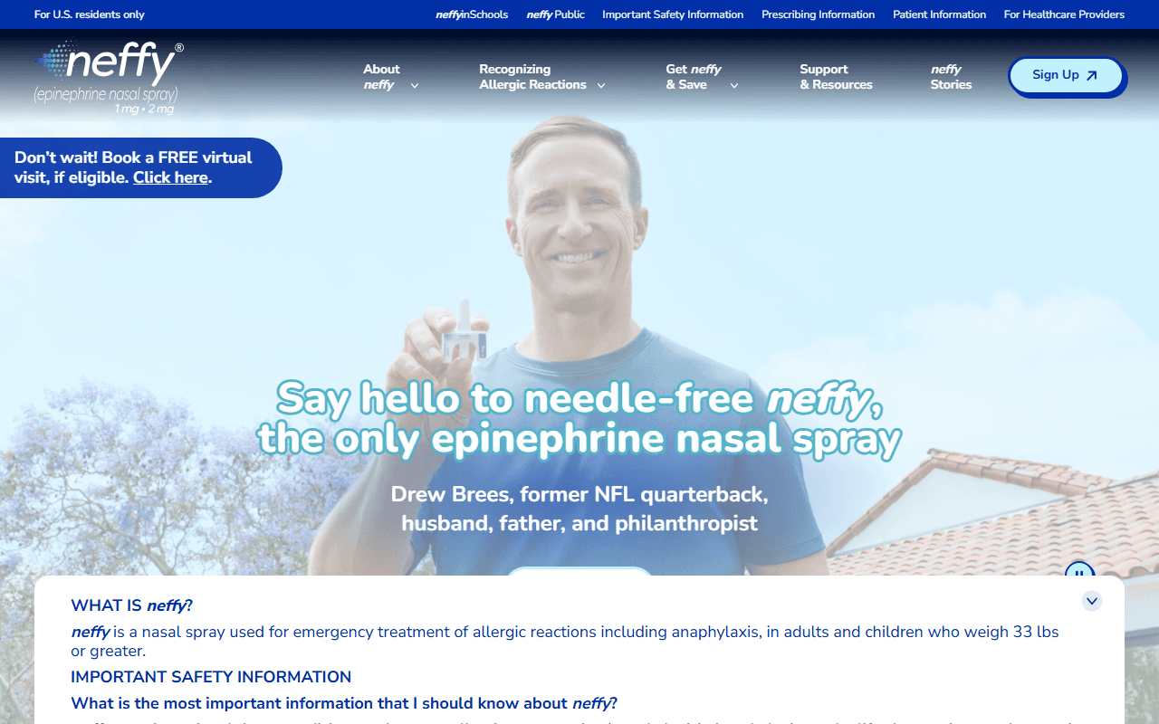 Neffy sponsor landing page advertised on The Bobby Bones Show
