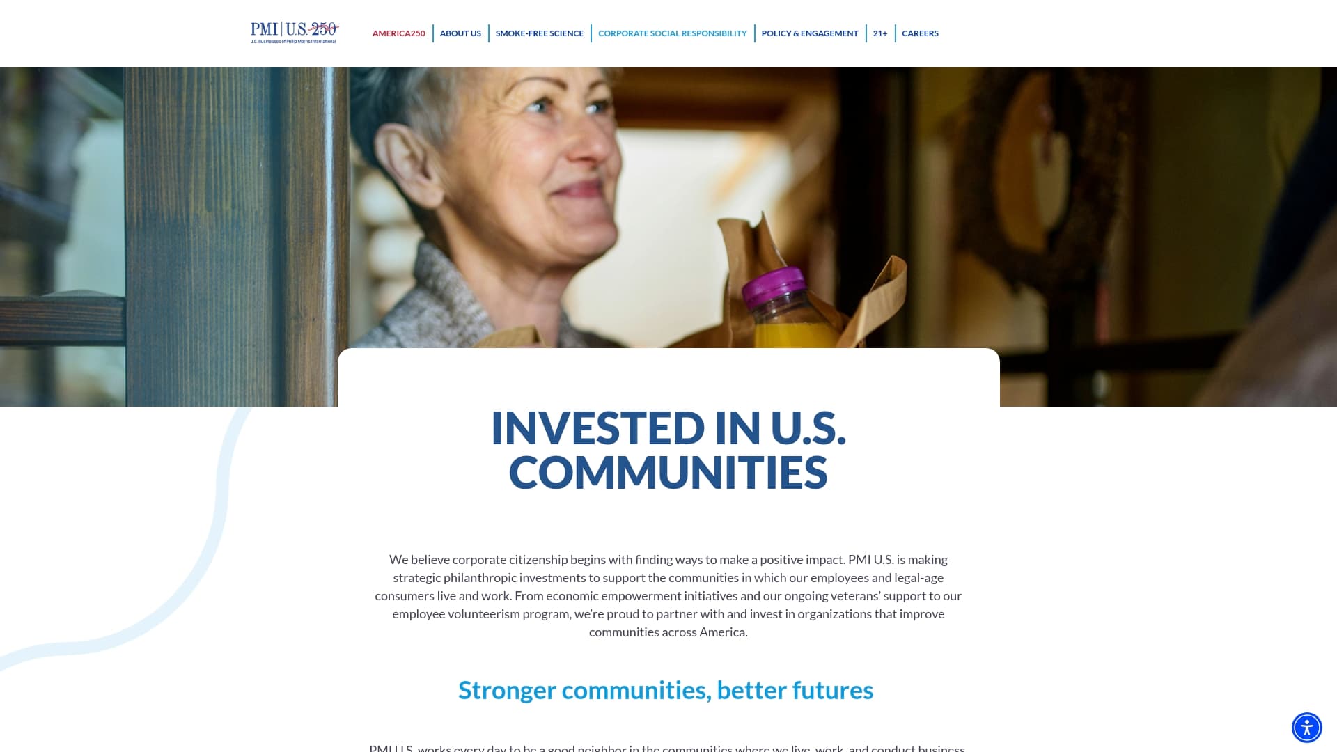 Philip Morris International sponsor landing page advertised on The NPR Politics Podcast