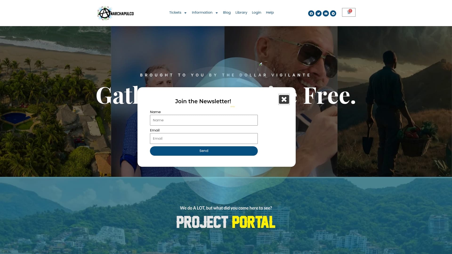 Anarchapulco sponsor landing page advertised on Macroaggressions