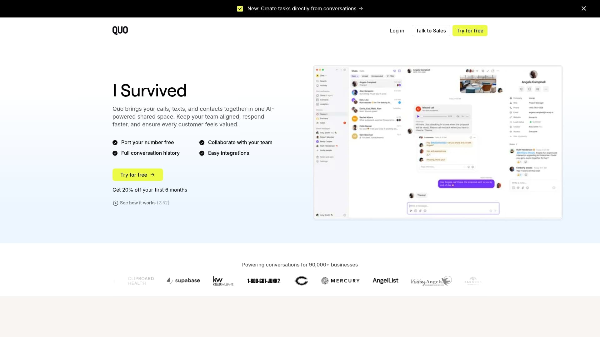 Quo sponsor landing page advertised on Cold Case Files