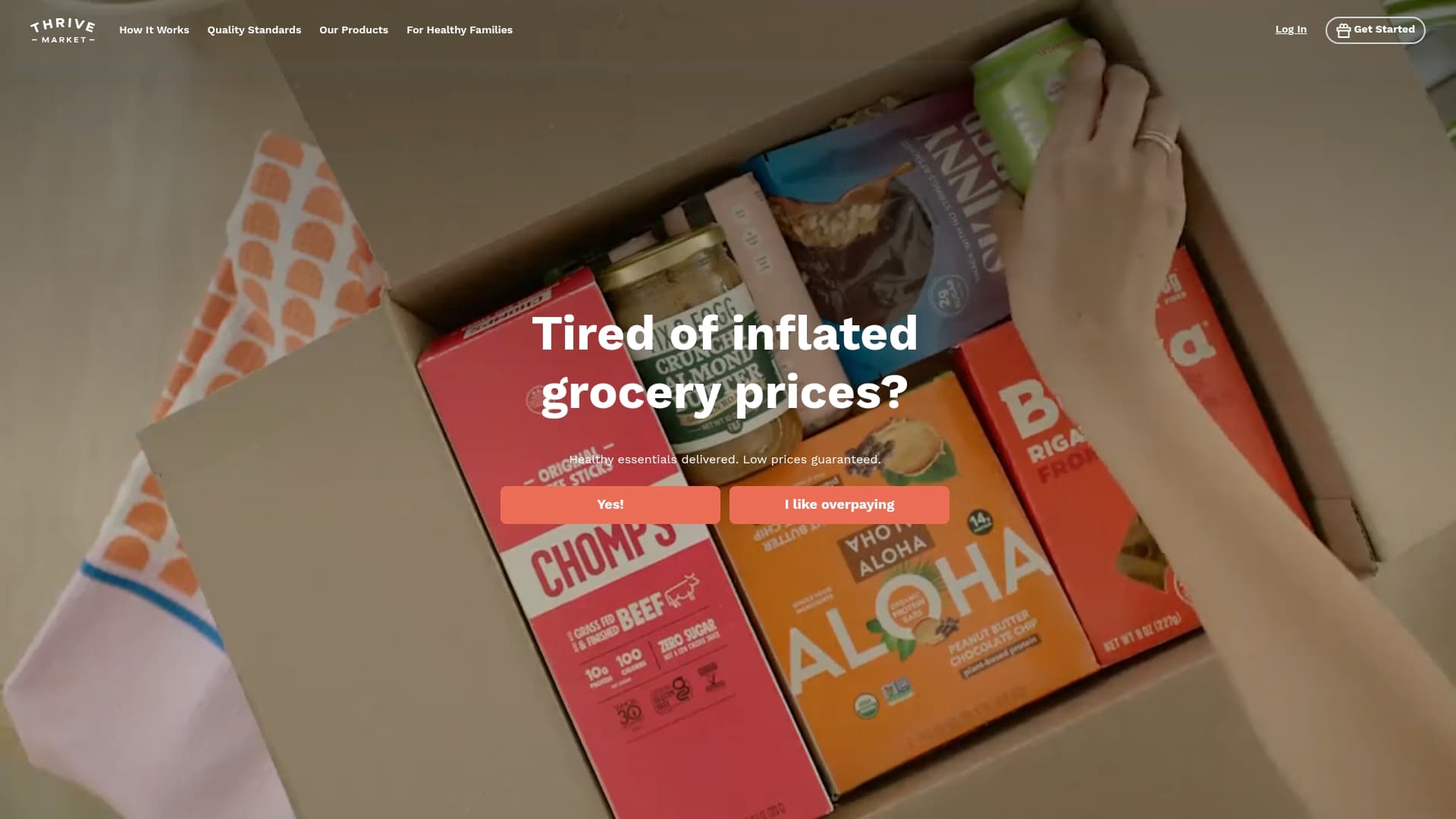 Thrive Market sponsor landing page advertised on Small Town Murder