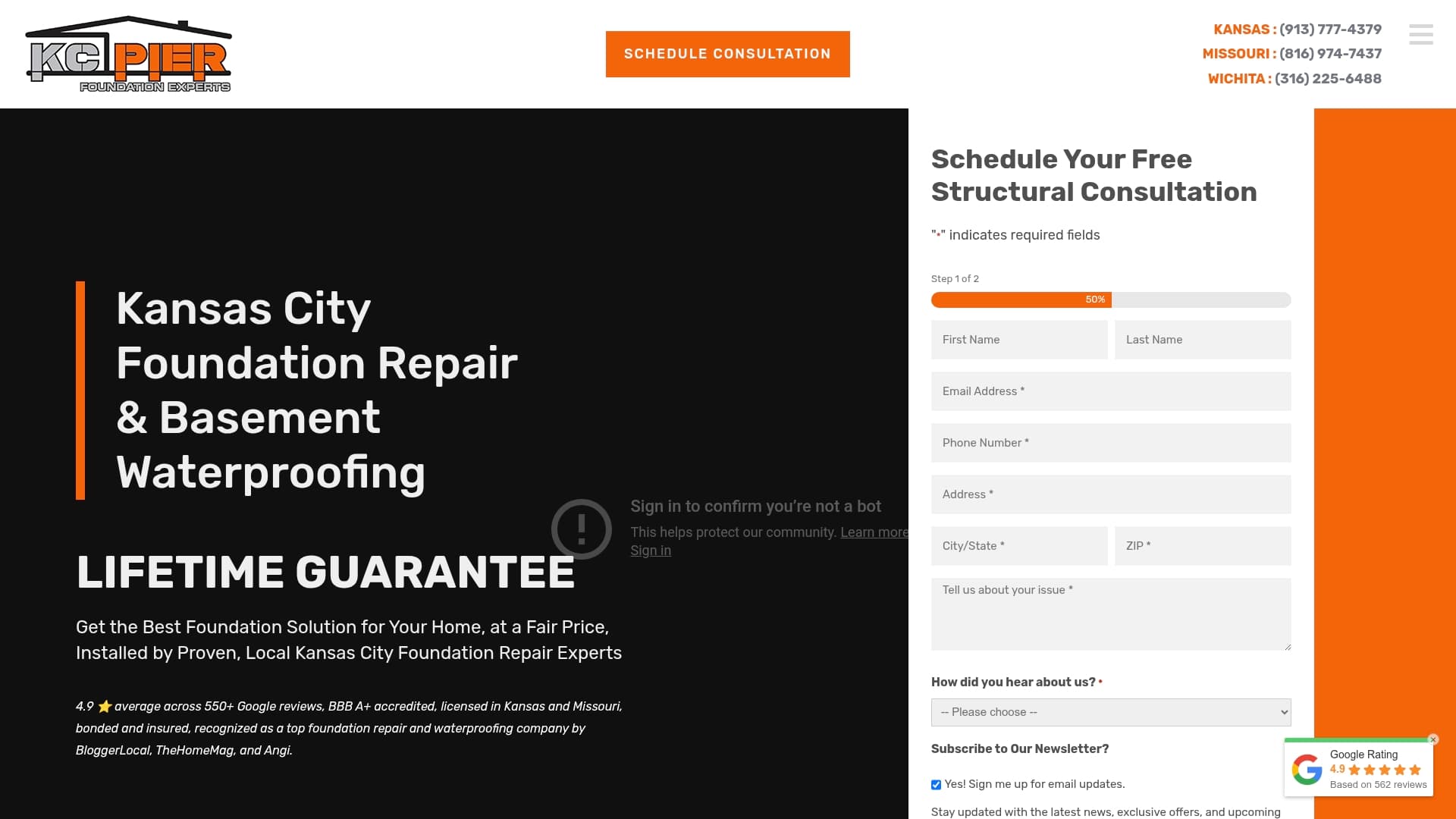 KCPier sponsor landing page advertised on Pete Mundo - KCMO Talk Radio 103.7FM 710AM