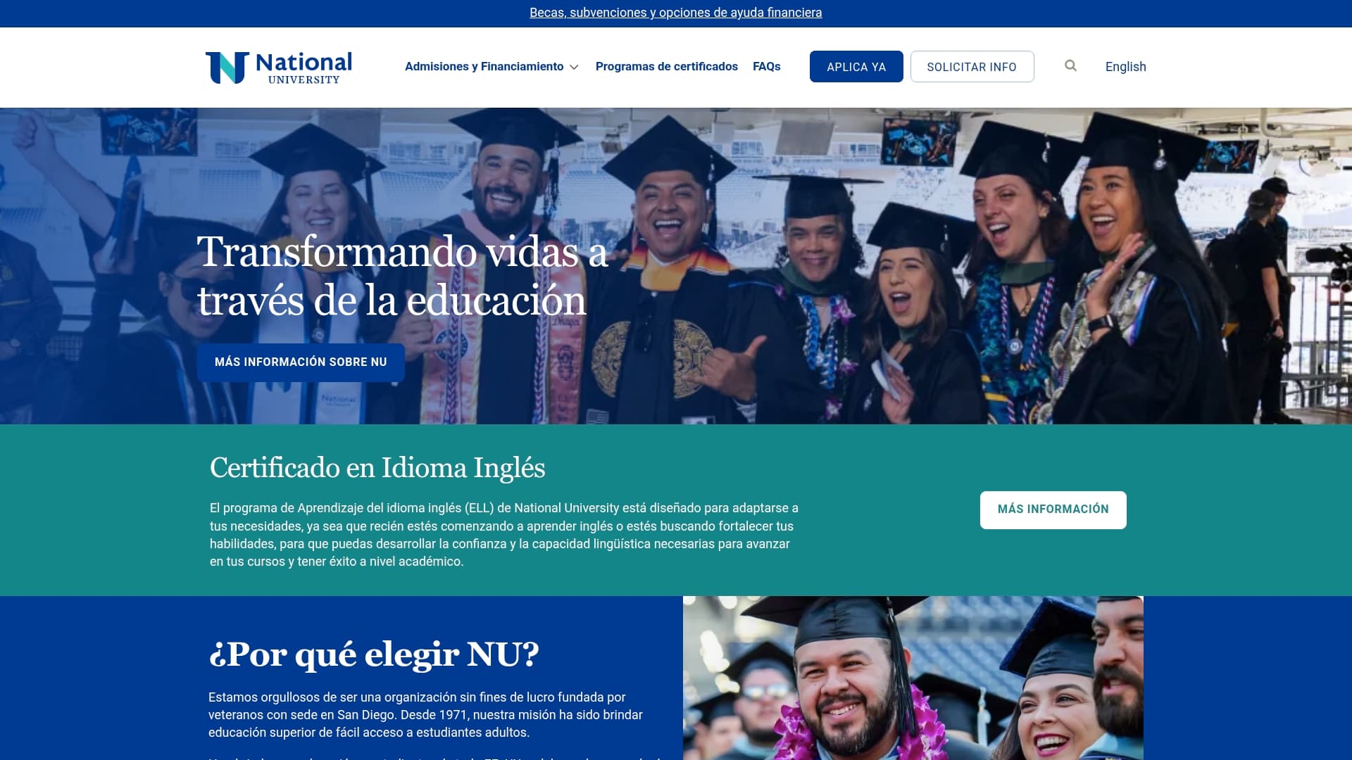National University sponsor landing page advertised on Mind Pump: Raw Fitness Truth