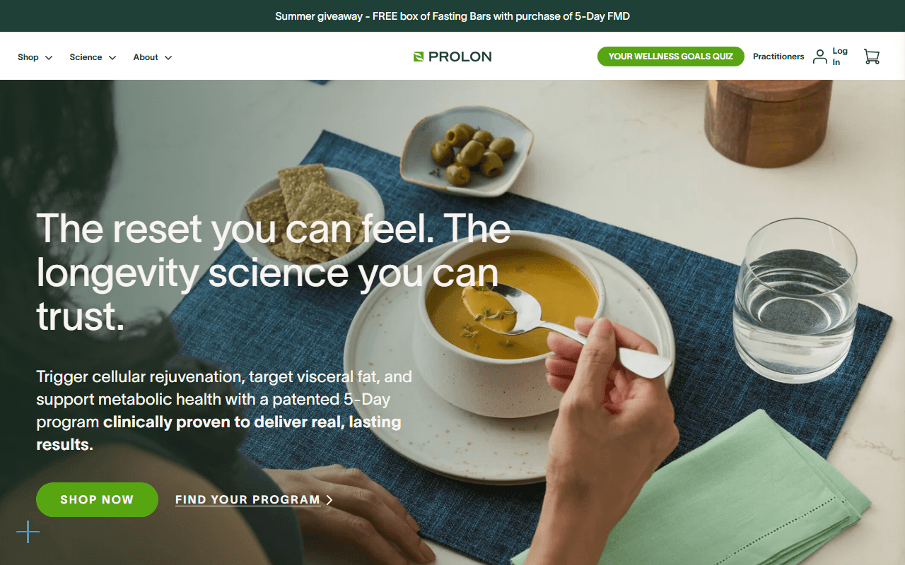 Prolon sponsor landing page advertised on Wait Wait... Don't Tell Me!
