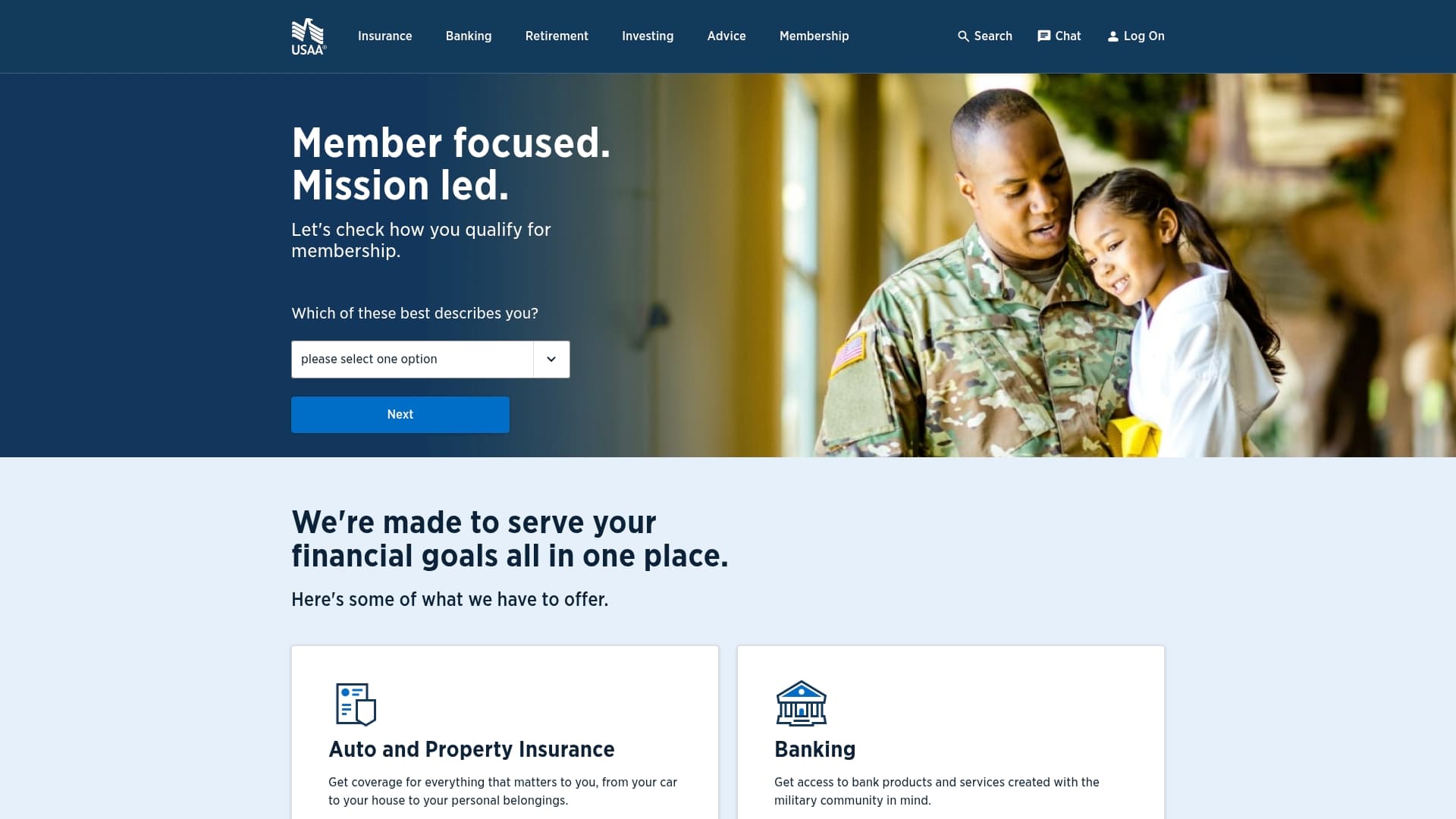 USAA sponsor landing page advertised on Dr. Laura Call of the Day