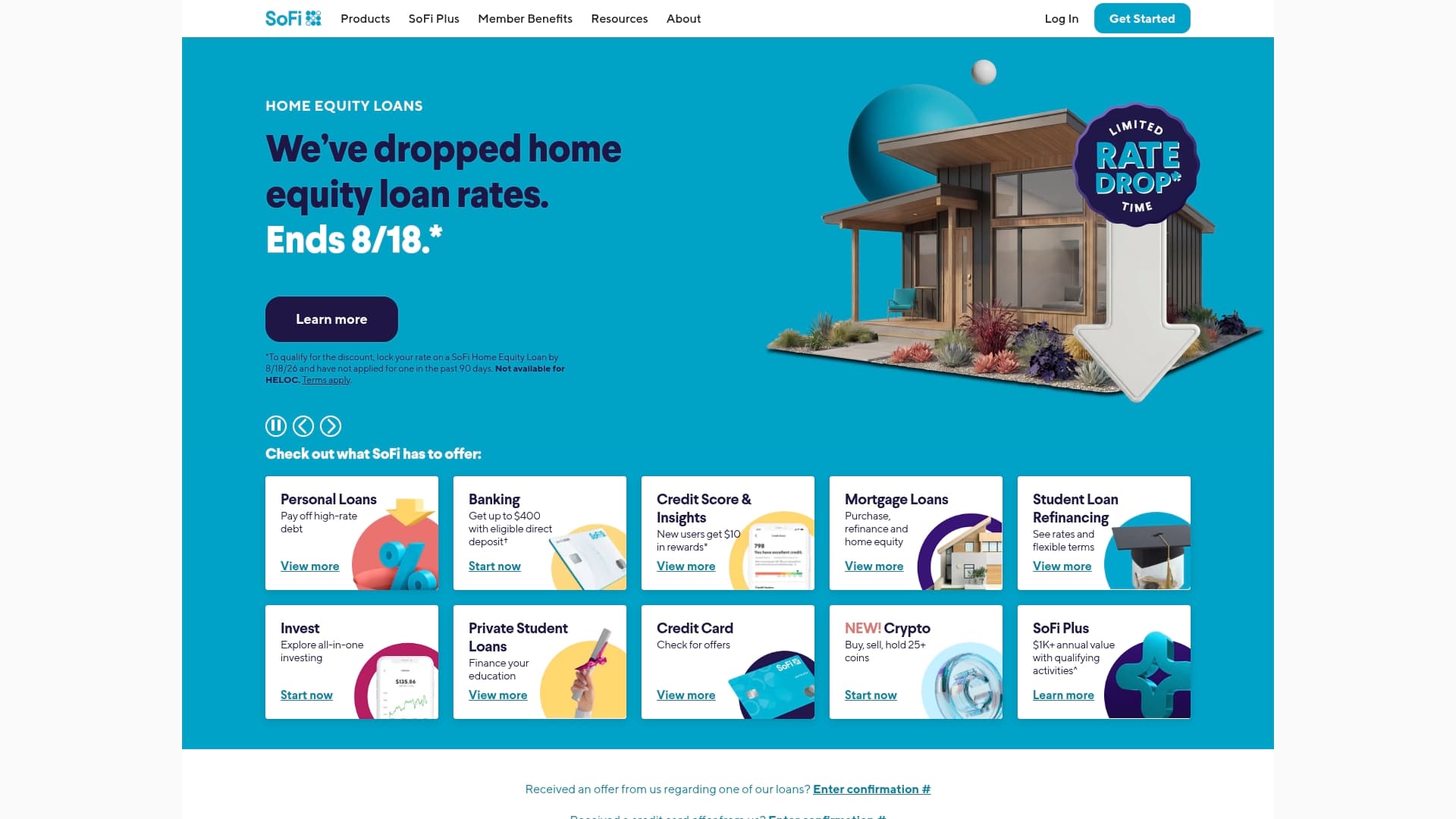 SoFi sponsor landing page advertised on The Daily Stoic