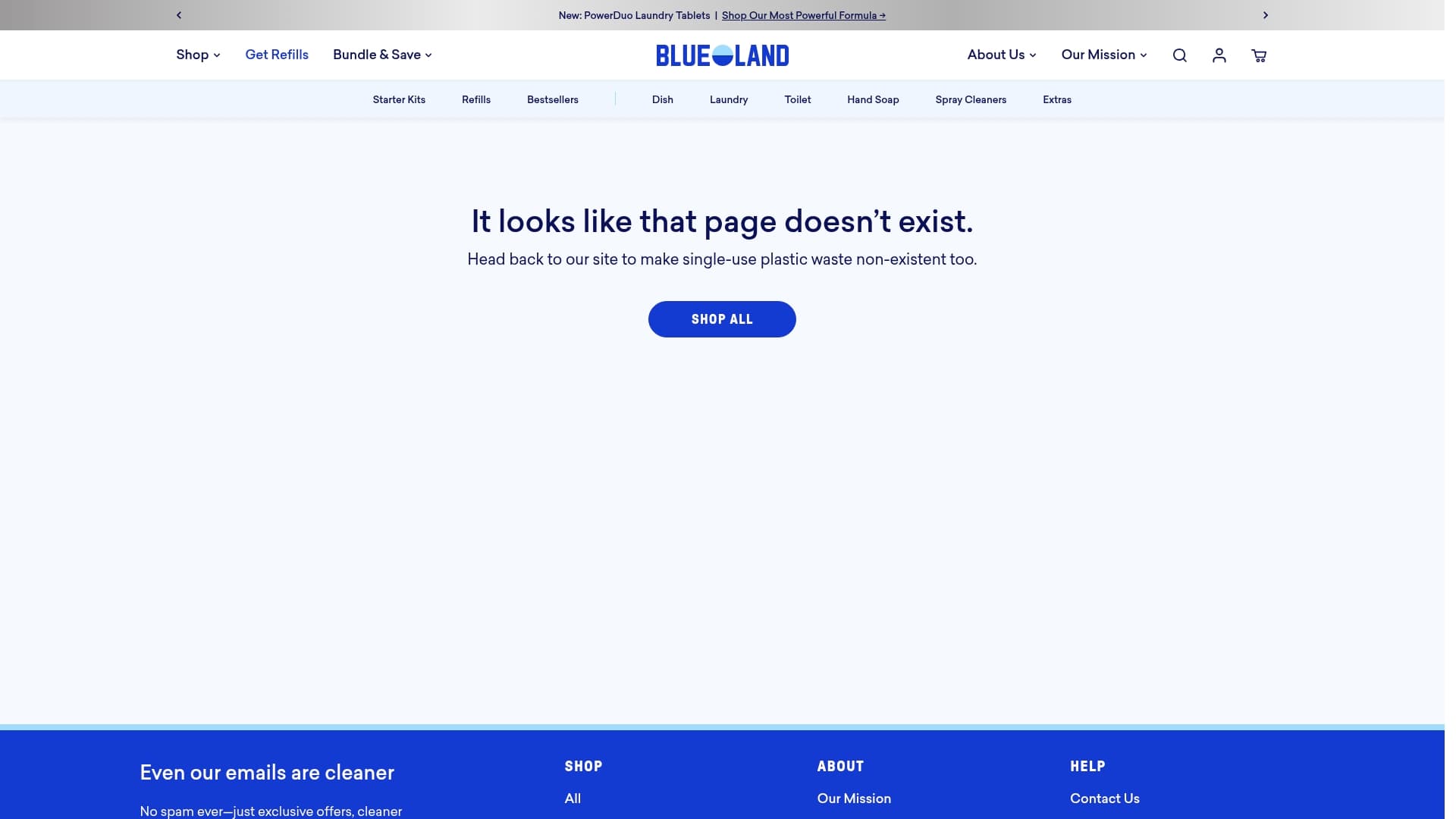 Blueland sponsor landing page advertised on Blank Check with Griffin & David