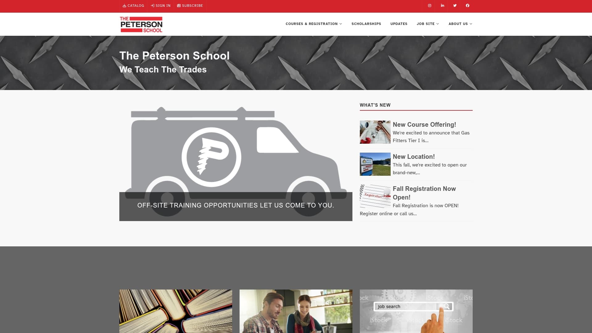 The Peterson School sponsor landing page advertised on Felger & Massarotti