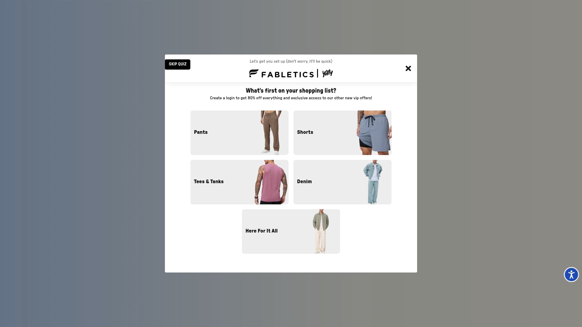 Fabletics sponsor landing page advertised on Morning Wire