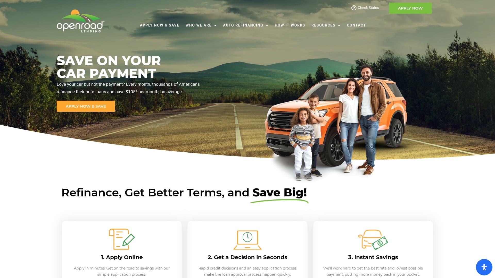 Open Road Lending sponsor landing page advertised on Global News Podcast