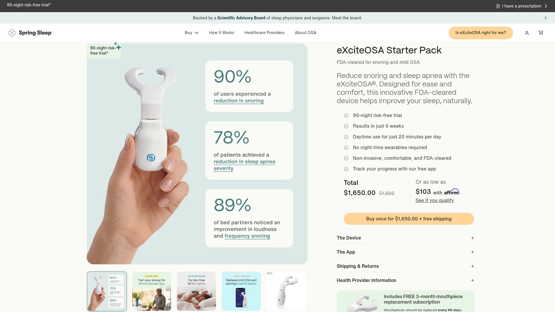 ExciteOSA sponsor landing page advertised on NewlyWeds