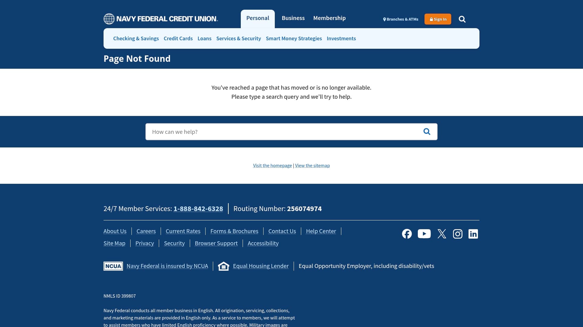 Navy Federal Credit Union sponsor landing page advertised on Deep Cover: Never Seen Again