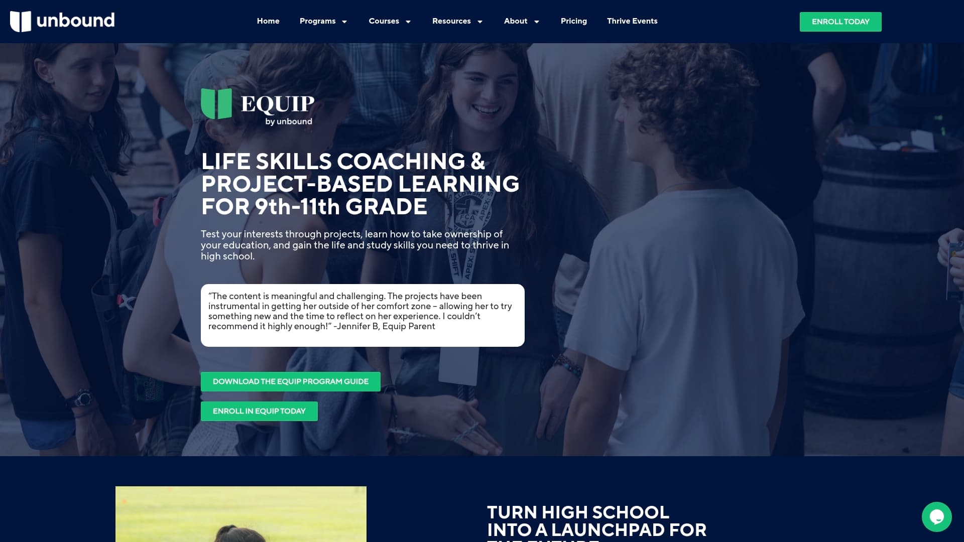 Ascend by Unbound sponsor landing page advertised on The World and Everything In It