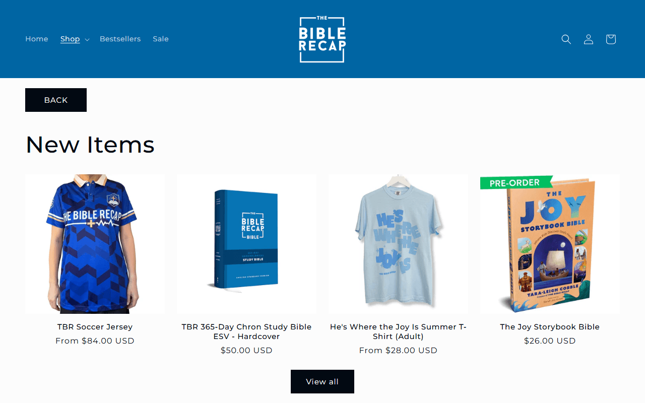 The Bible Recap (TBR Bible) sponsor landing page advertised on The Bible Recap