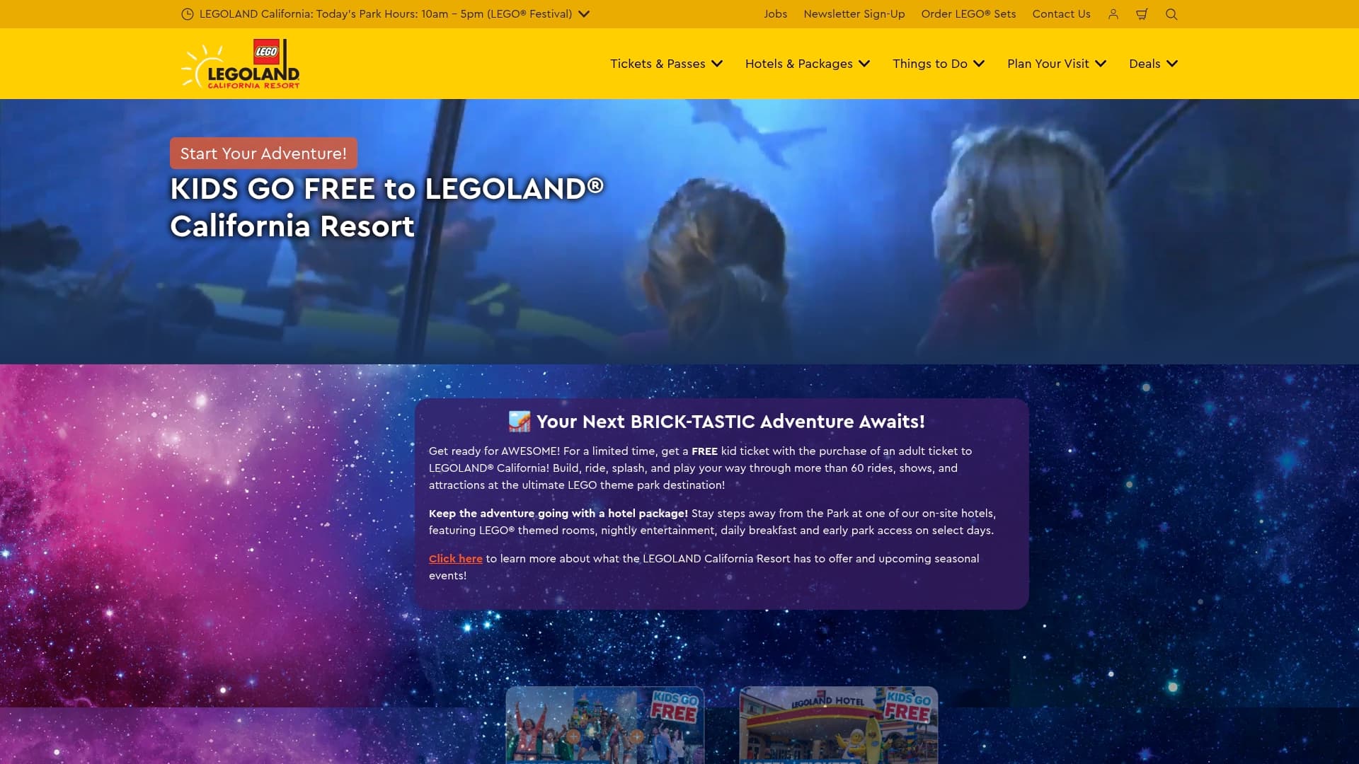 Legoland sponsor landing page advertised on The Great Detectives of Old Time Radio