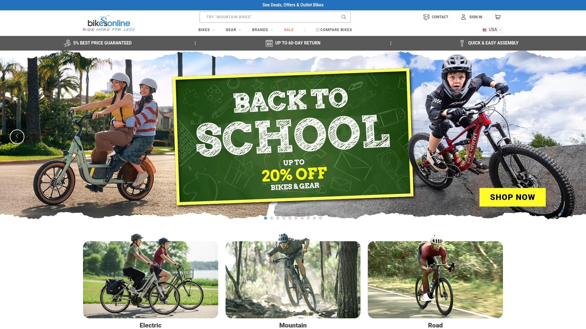 Bikes Online sponsor landing page advertised on Football Weekly