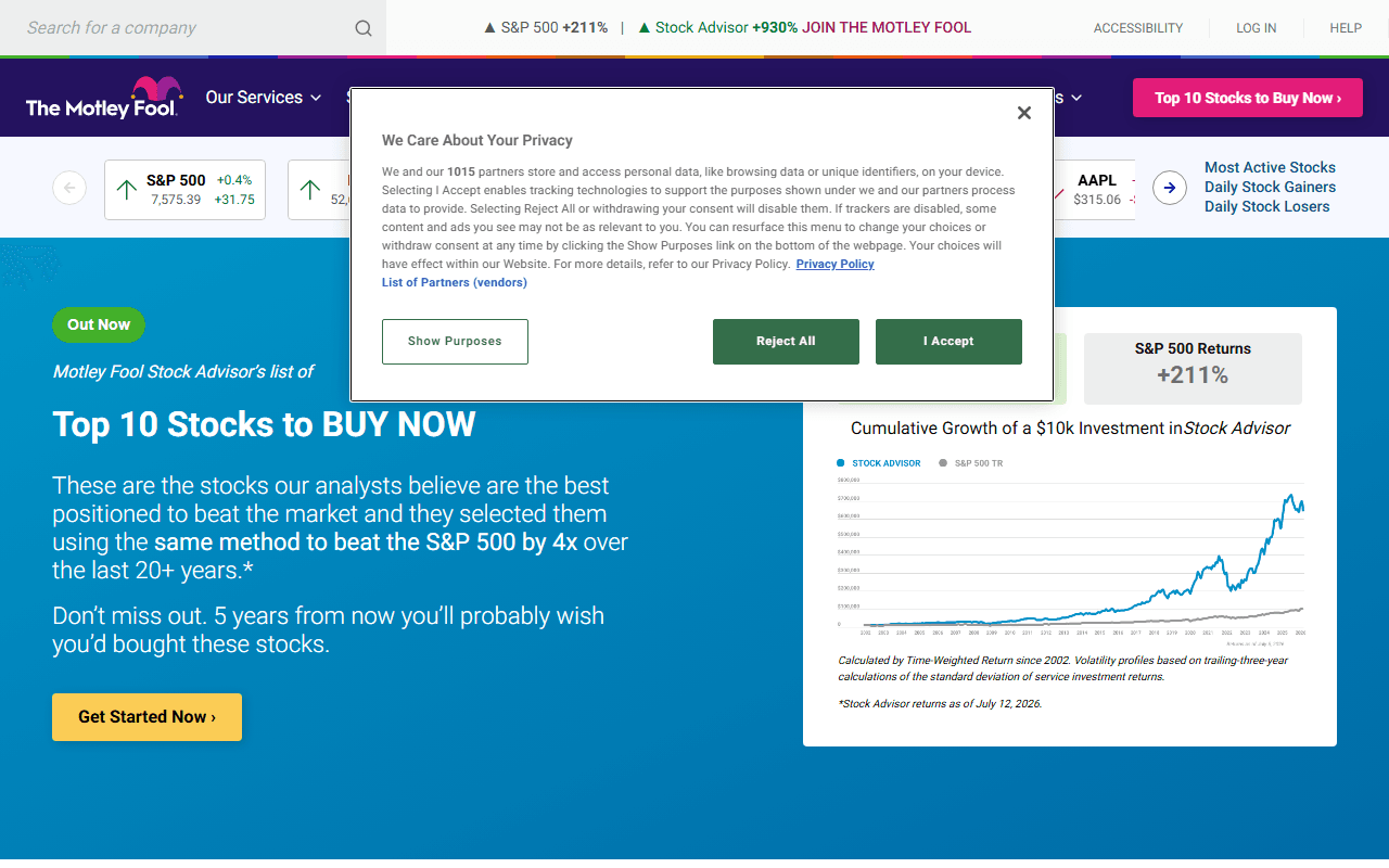 Motley Fool Money sponsor landing page advertised on Motley Fool Money