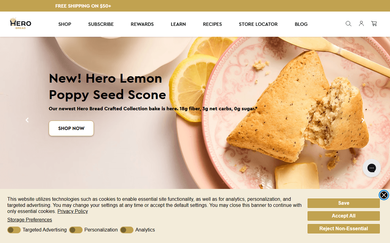 Hero Bread sponsor landing page advertised on Thinking Crypto News & Interviews