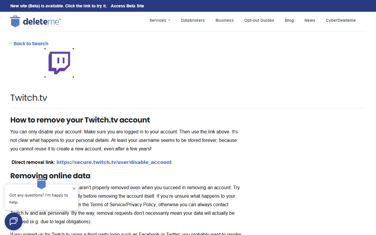 DeleteMe sponsor landing page advertised on This Week in Tech (Audio)