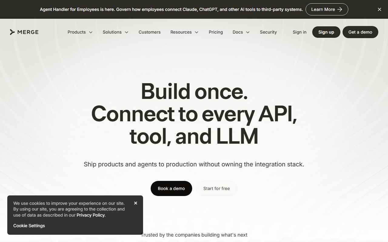 Merge sponsor landing page advertised on Sourcery