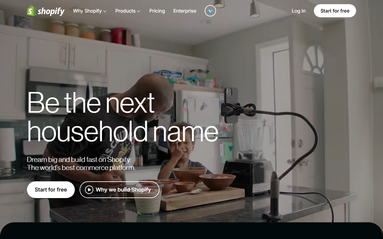 Shopify sponsor landing page advertised on Smart Home Insider