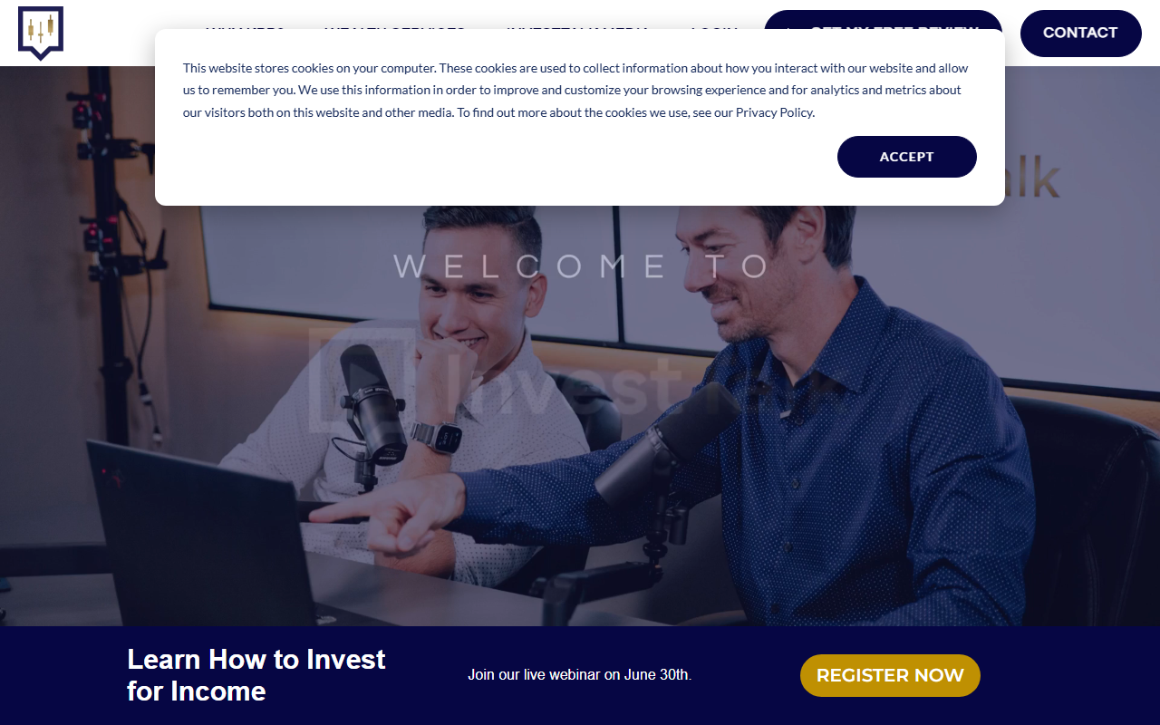 KPP Financial sponsor landing page advertised on InvestTalk
