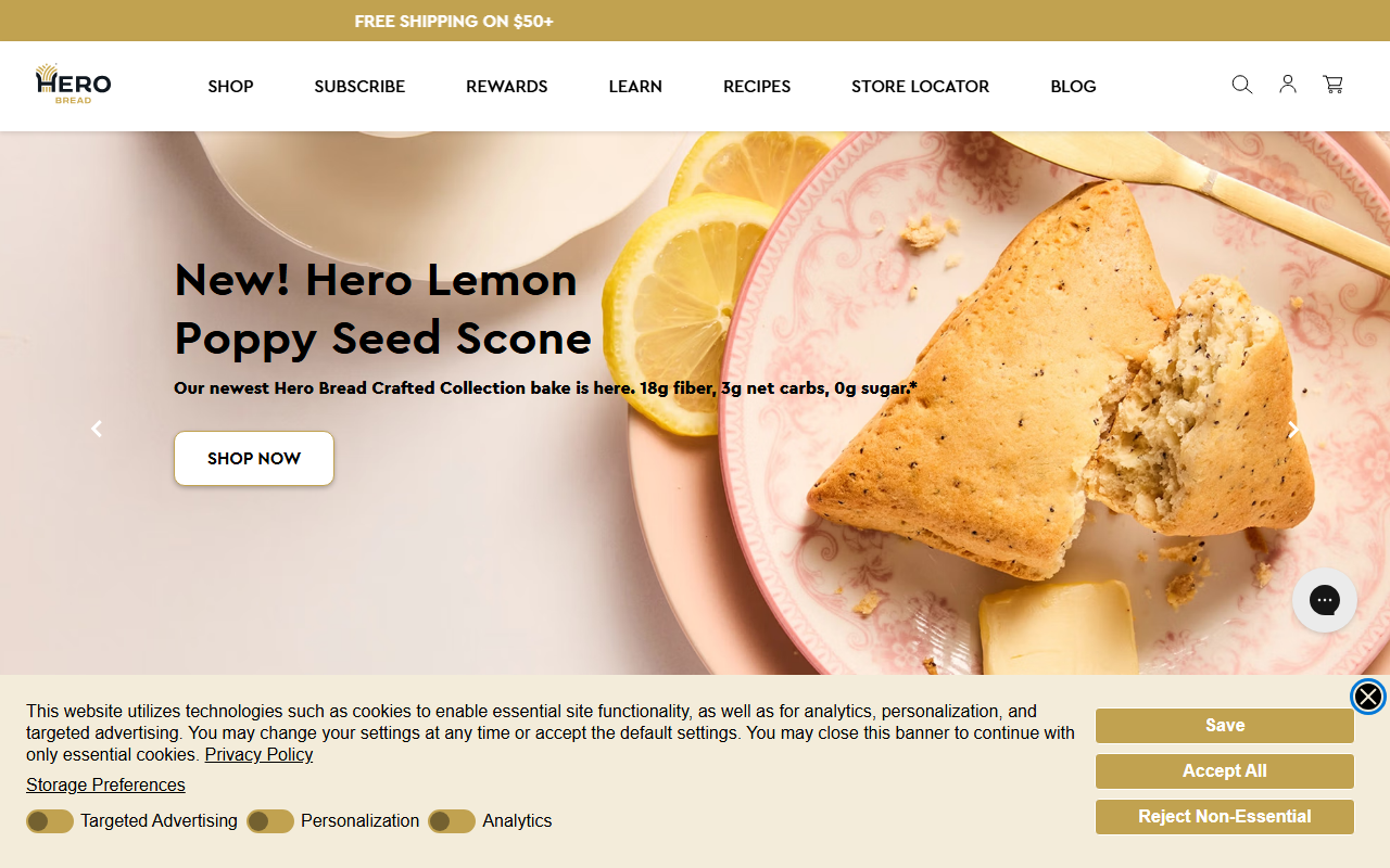 Hero Bread sponsor landing page advertised on Thinking Crypto News & Interviews
